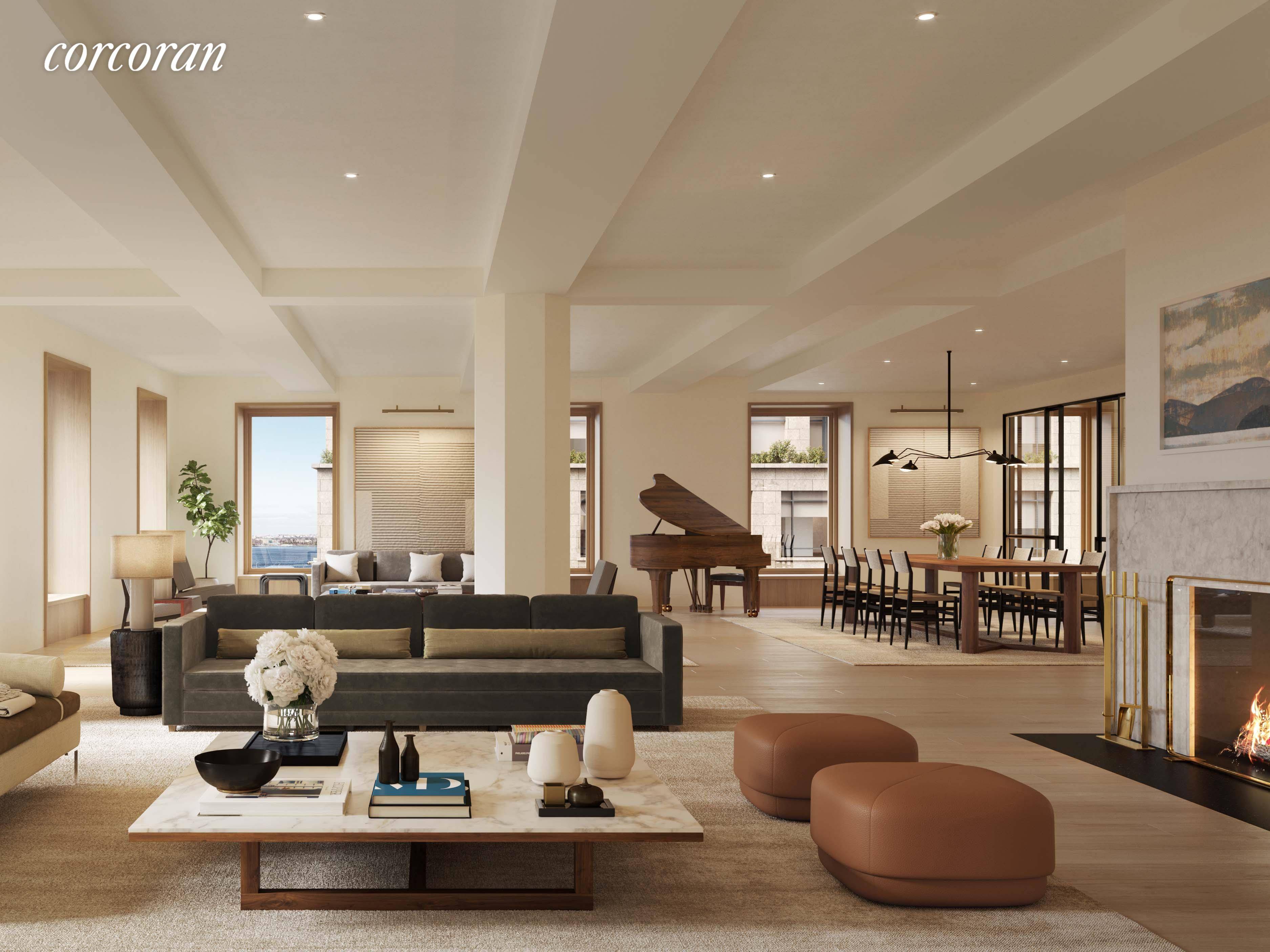 This magnificent full floor spans 5, 794 square feet and enjoys light and views in 4 directions, including over 75 feet of direct Hudson River frontage.