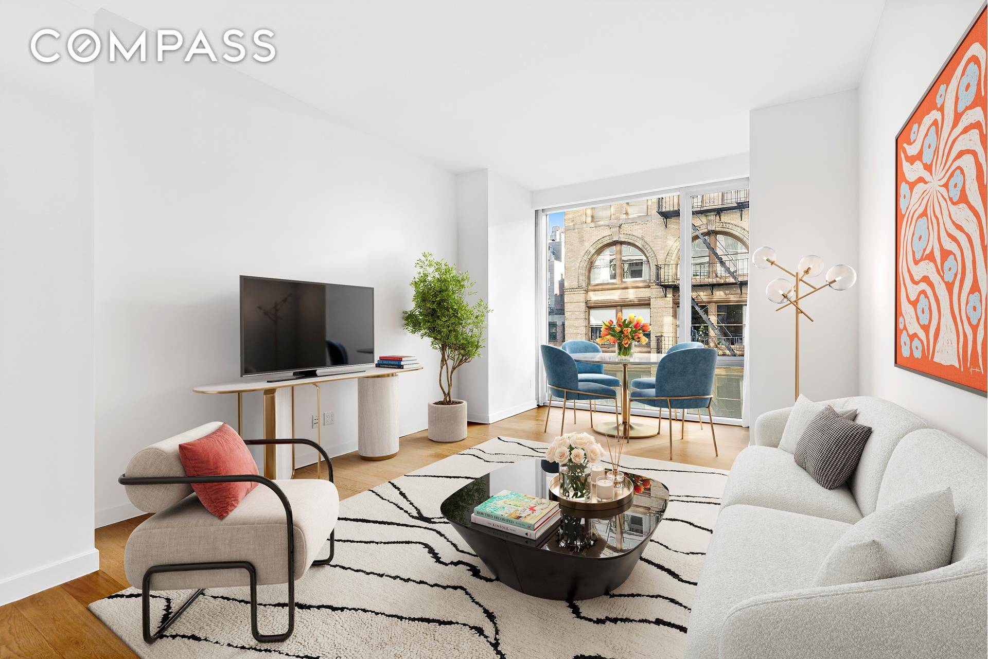 Nestled in Soho's iconic Cast Iron District, this expansive home in the Soho Mews Condominium boasts ceilings soaring over 10 feet, bathed in the warm glow of South Eastern light, ...