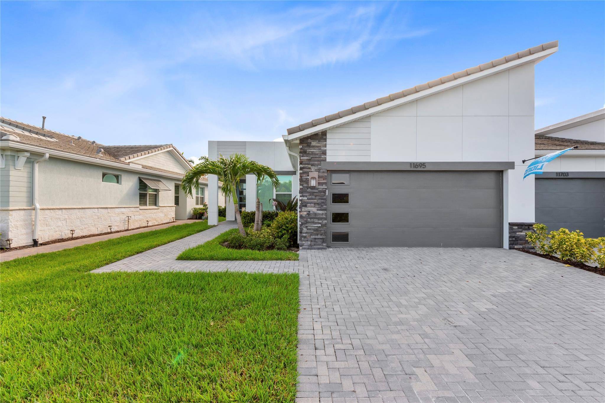 Newer construction Felicity model offers 2 bedrooms plus a flex space, perfect for an office den or 3rd bedroom.