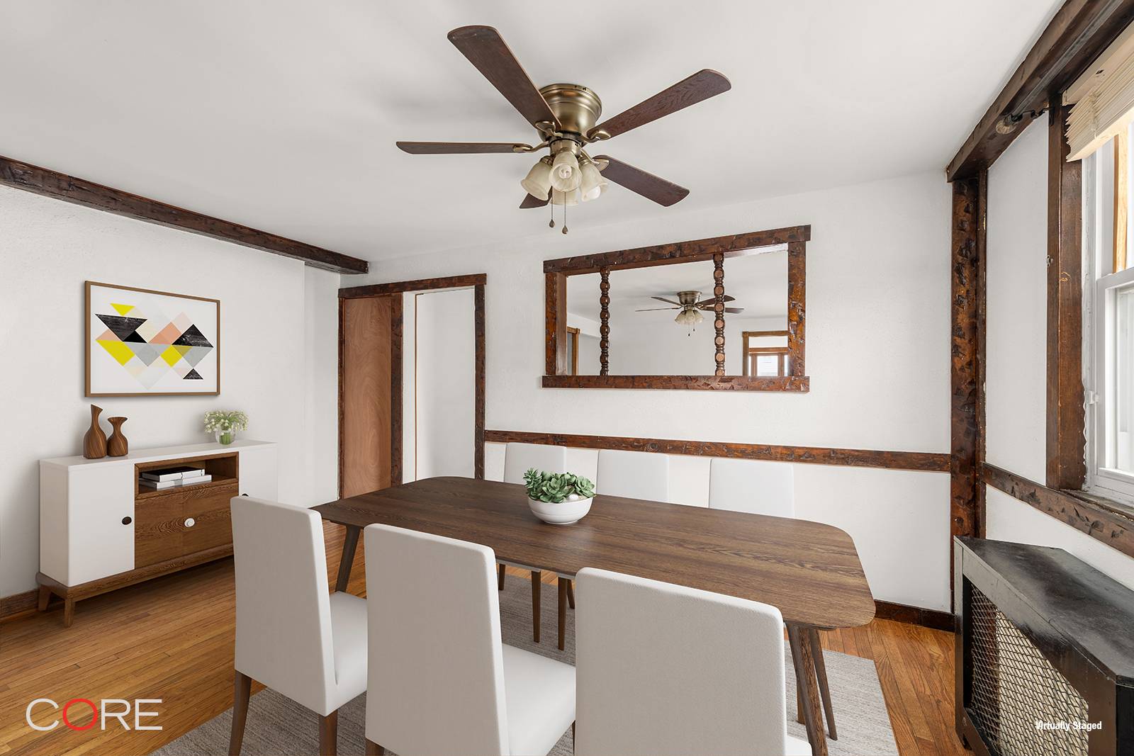 This semi detached four bedroom, two bath residence offers 1, 583 square feet of interior space across two units a railroad style layout on the lower level and a more ...