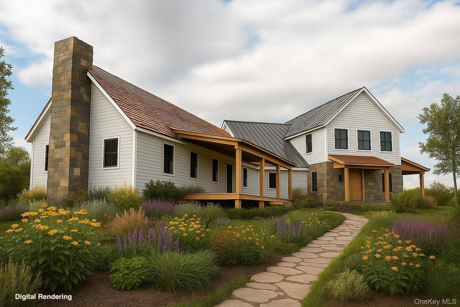 Perched atop a secluded hill in the bucolic town of Ancram, this European inspired farmhouse is currently under construction and set for completion later this year.