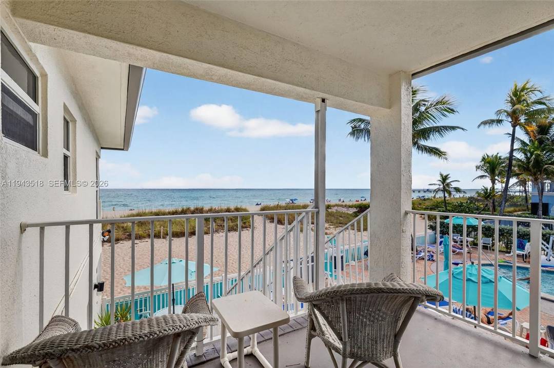 One of A Kind Rare oceanfront Condo w direct ocean view from your corner and railing in the Boutique Southern Seas 2 story building In Lauderdale by the Sea.
