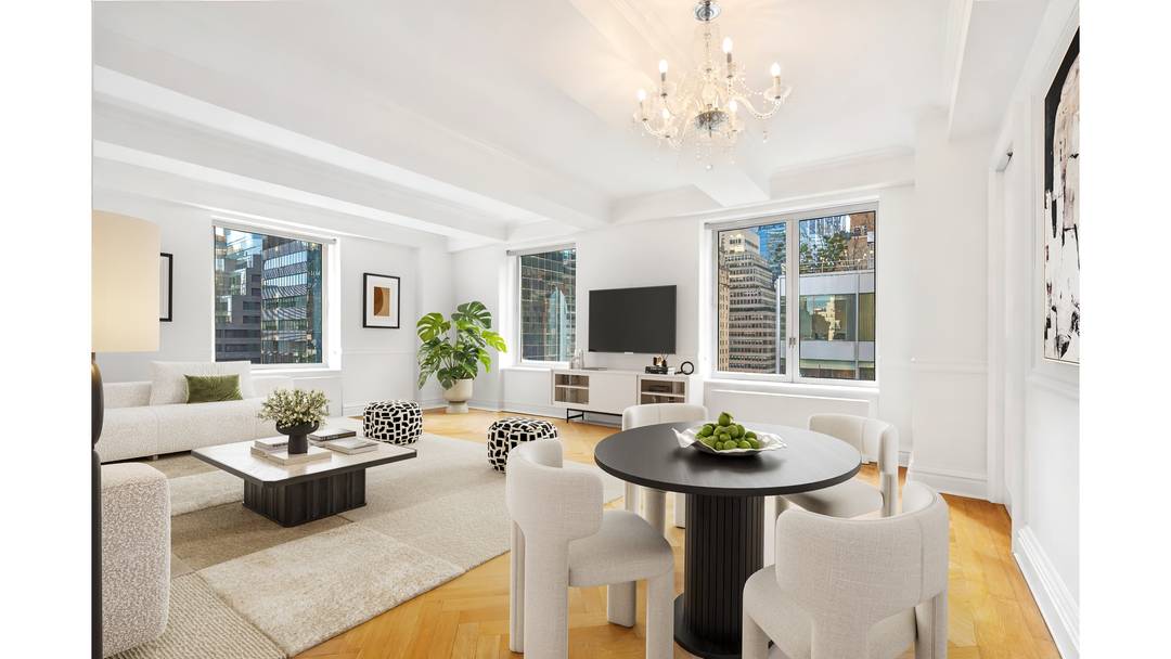 New listing. Perched on the 12th floor, this exceptional residence offers grand living space in one of Manhattan's most coveted addresses.