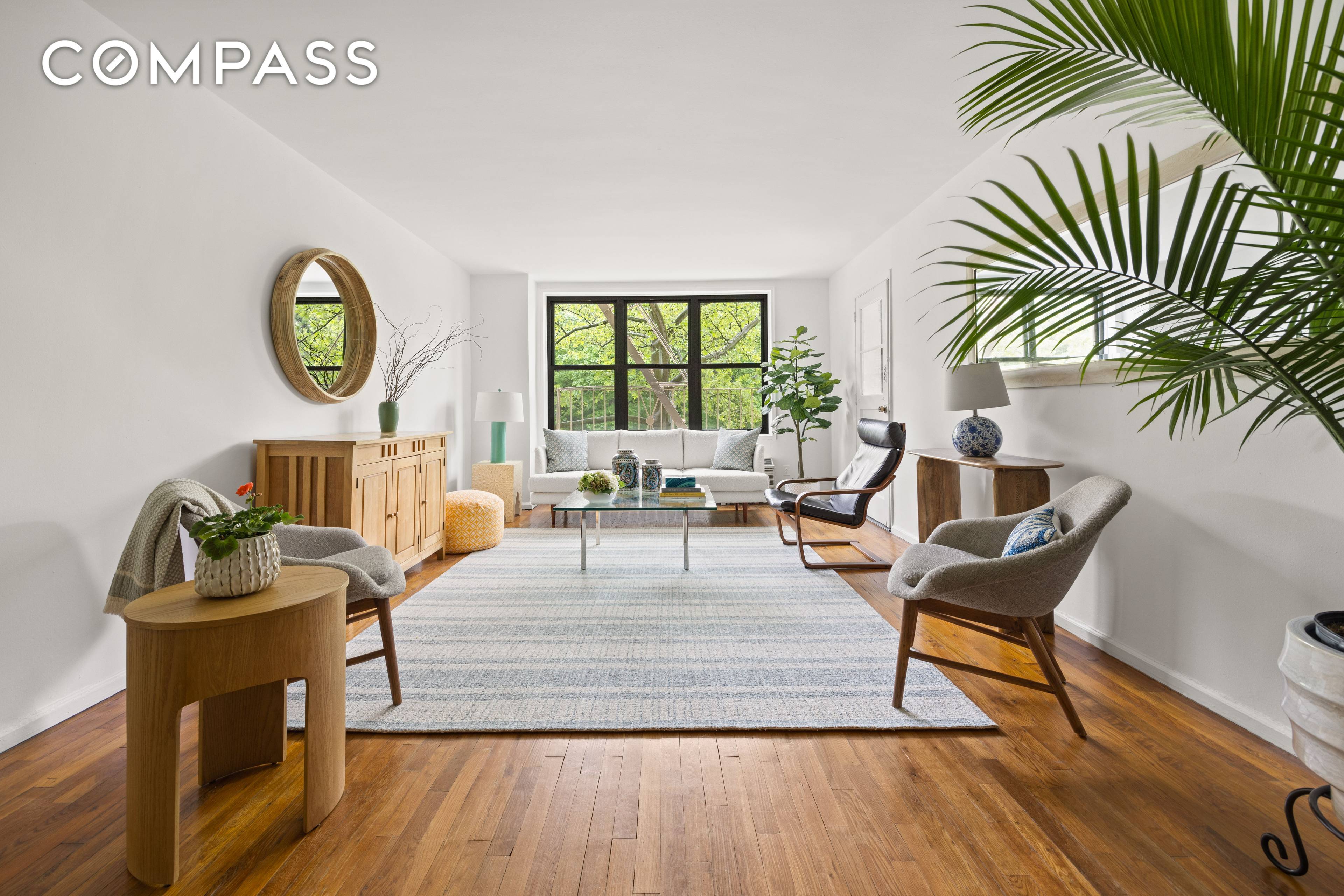 This expansive 2 bedroom, 2 bath home with sweeping views of Prospect Park is filled with sunshine from the southfacing windows of your living room and terrace.