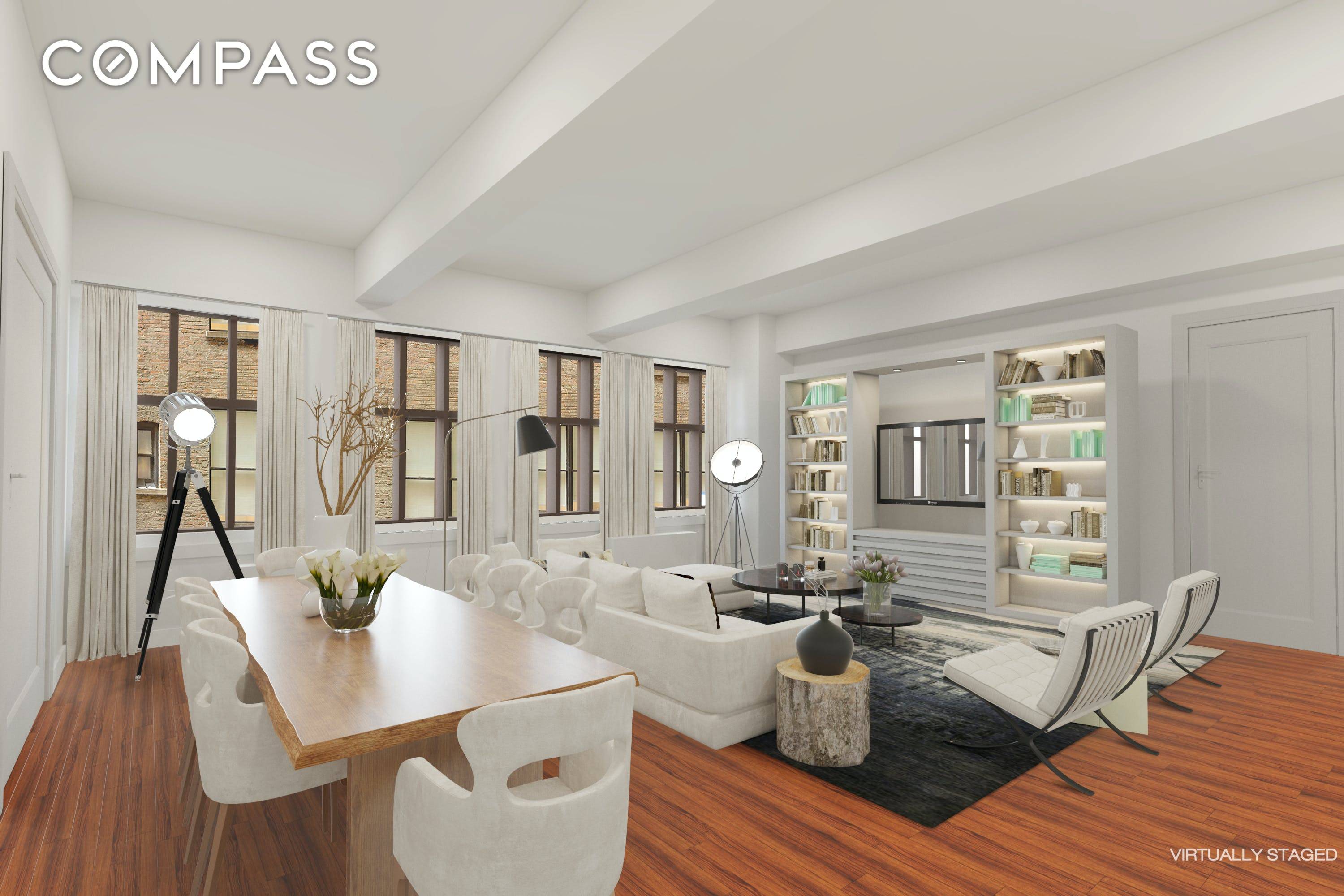 CHELSEA LIVE WORK LOFT ! This sprawling, 2, 064 square foot, live work loft, perhaps most remarkable for its impressive double wide living room, also includes three large bedrooms easily ...