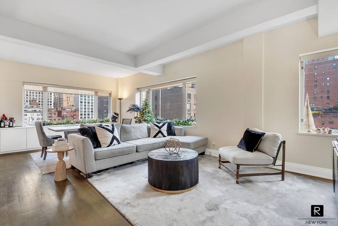 New To the Market ! This sun filled two bedroom, two bath residence on the 12th floor offers sweeping city views and abundant natural light throughout.