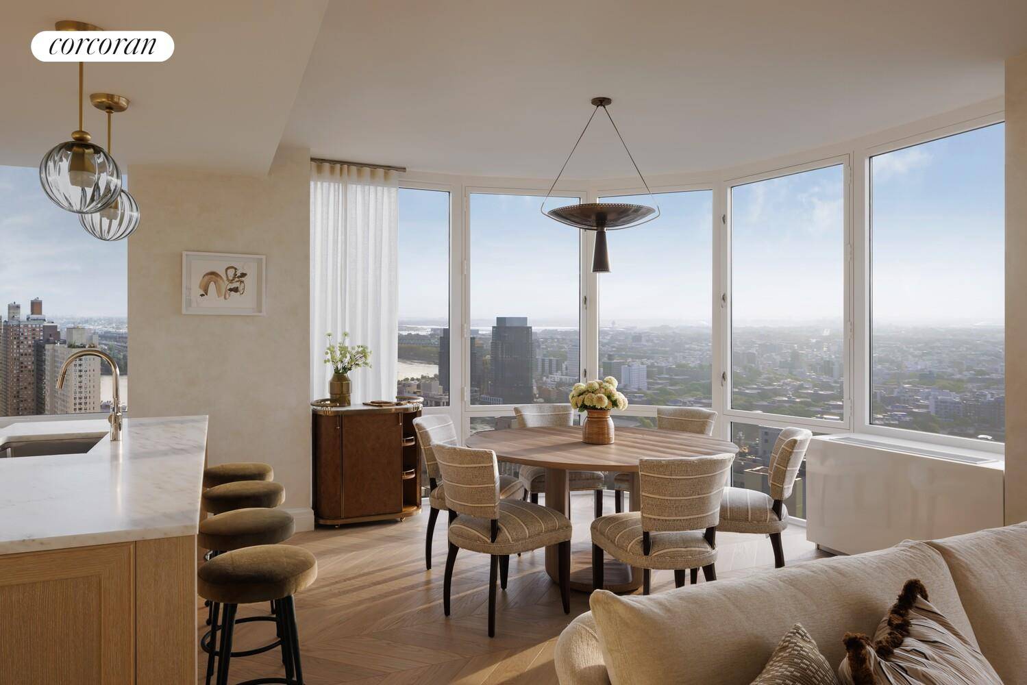 EXPANSIVE FOUR BEDROOM WITH DRAMATIC SKYLINE amp ; RIVER VIEWS Rising 44 stories above the leafy charm and quiet sophistication of the Upper East Side, The Strathmore is more than ...
