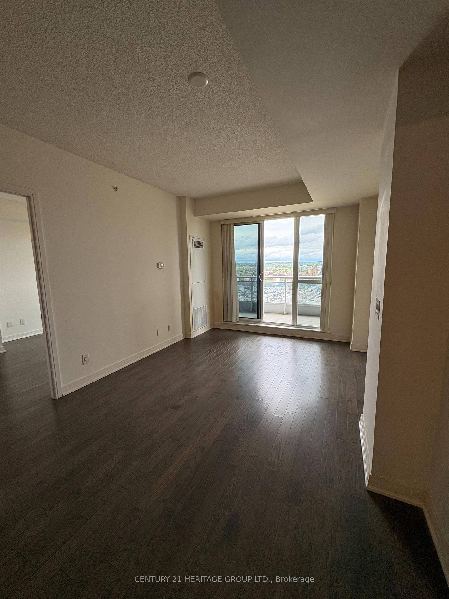 Open concept one bedroom plus den layout with clear view.