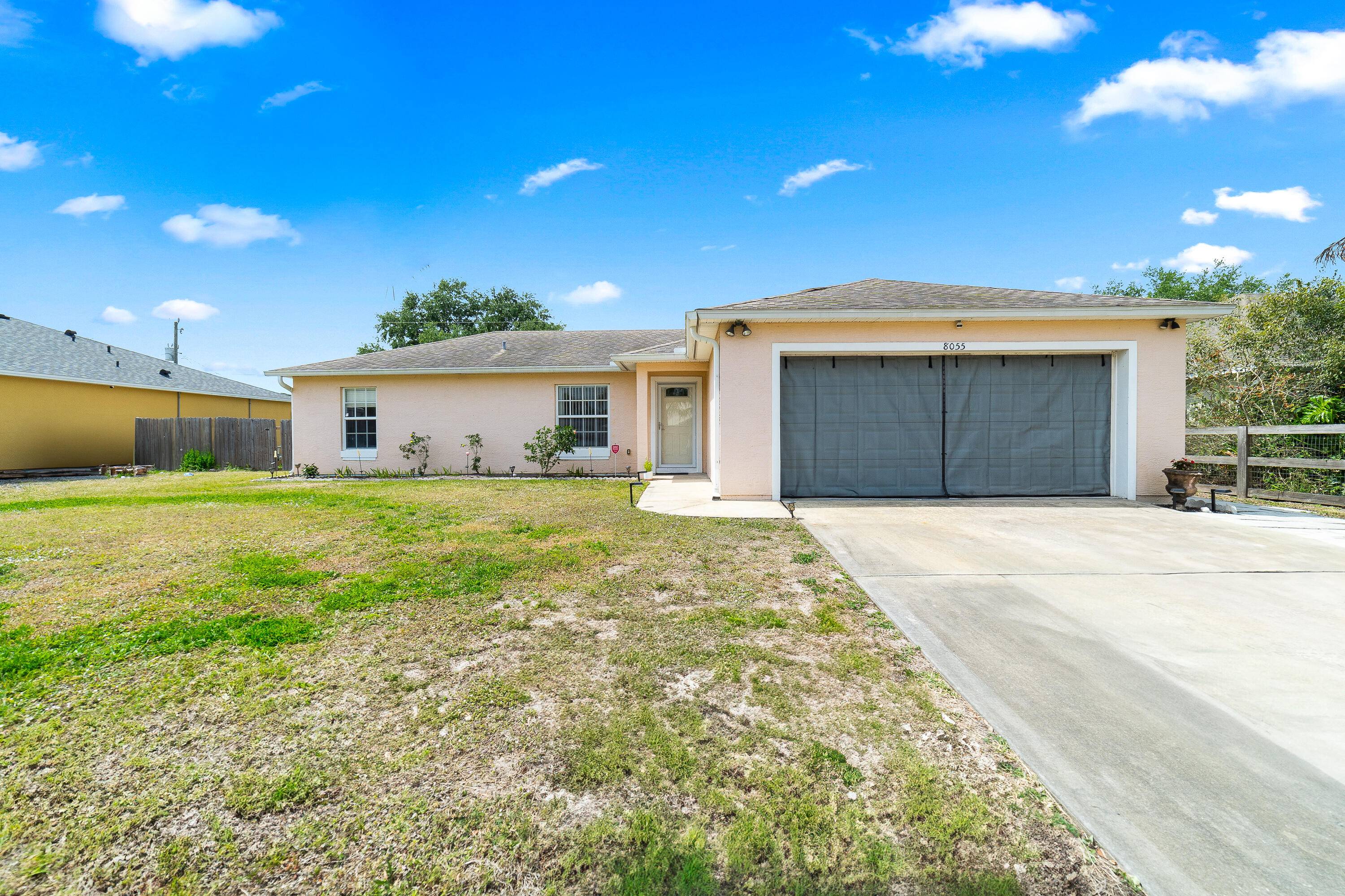 Well maintained concrete block home featuring a desirable split bedroom floor plan and vaulted ceilings.