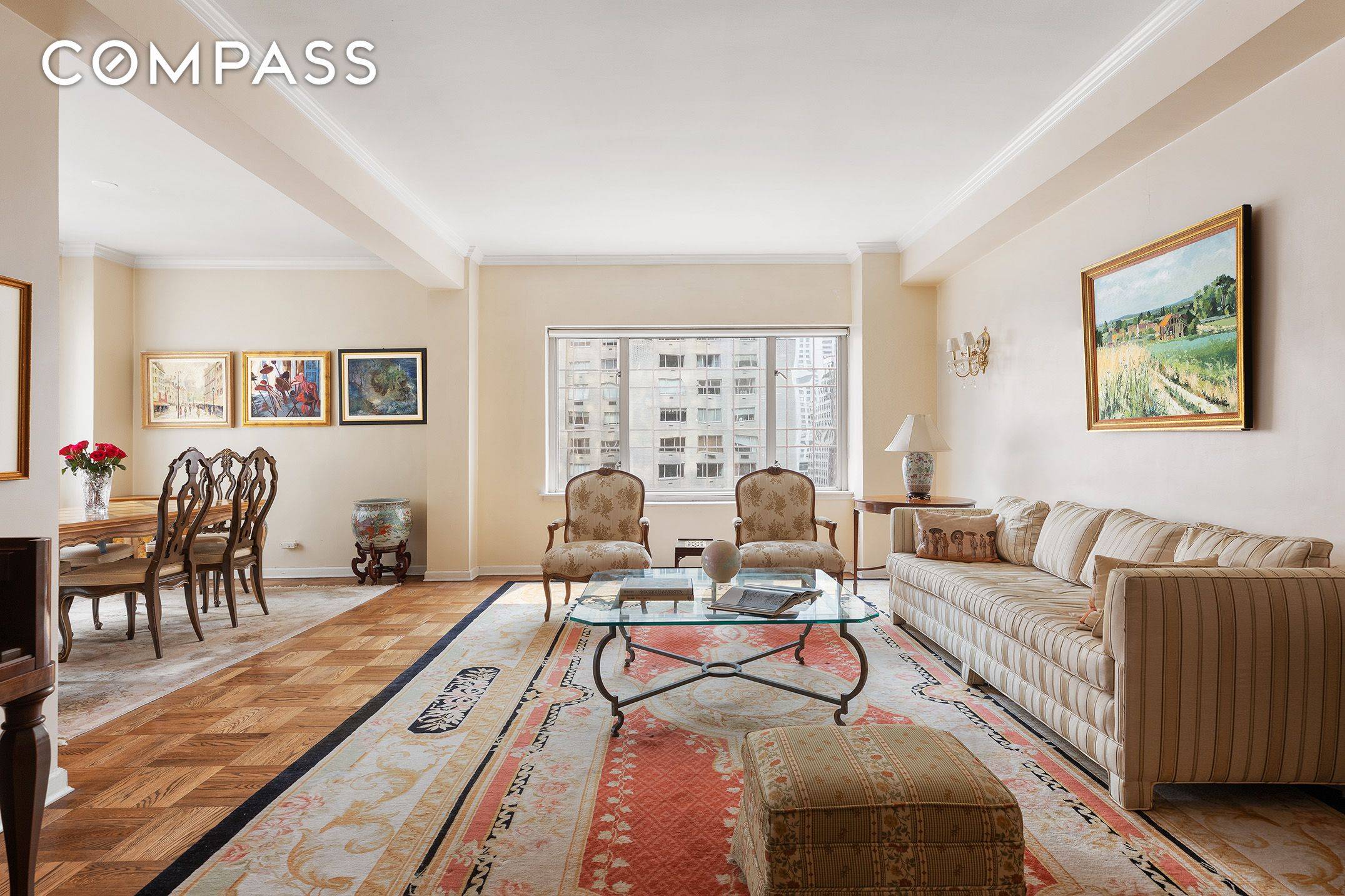 This sprawling, high floor 2BR flex 3 bed residence is a unique find in a highly desirable luxury co op.
