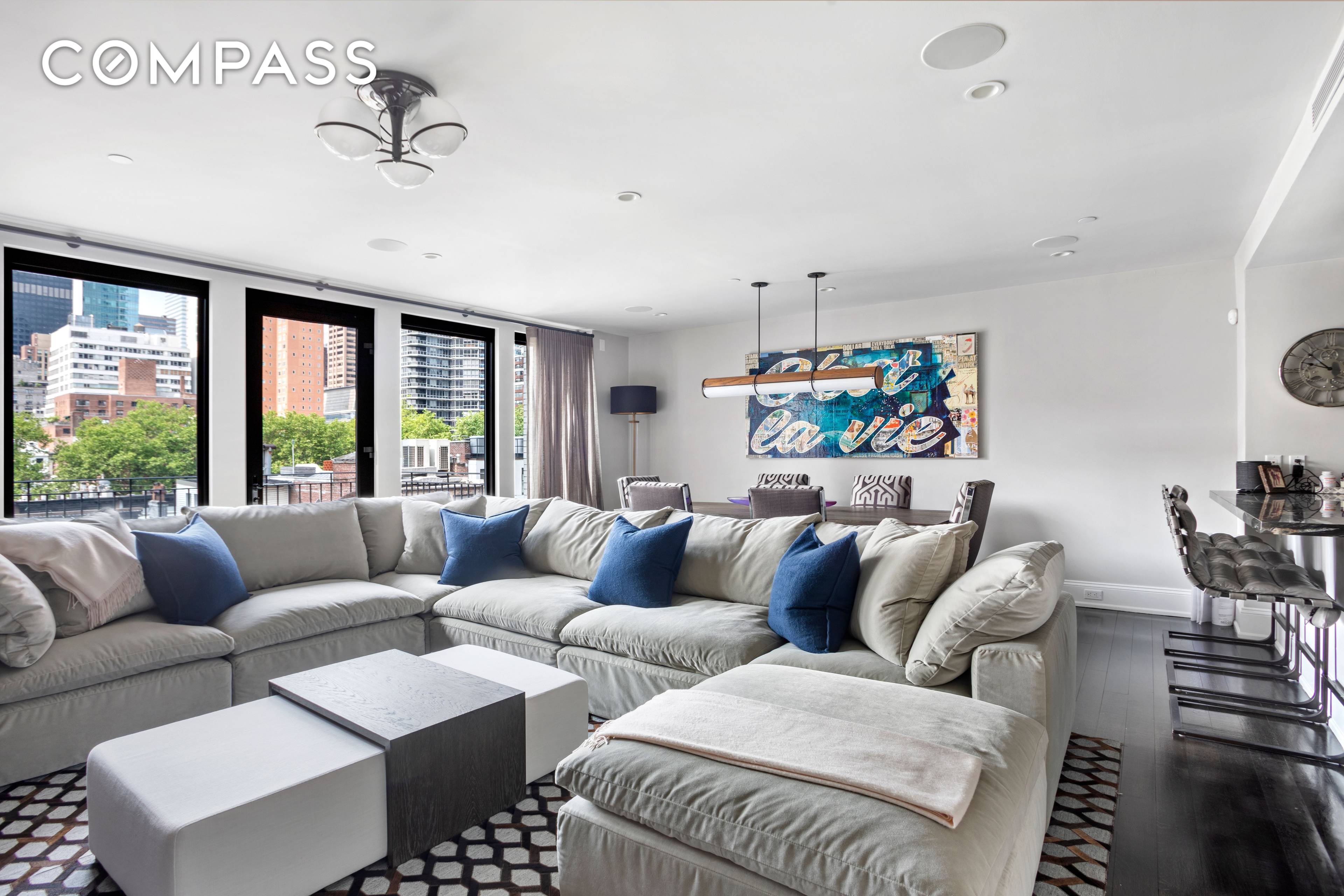 Enter into your renovated full floor Penthouse condo through a private keyed elevator at 230 East 63rd Street.