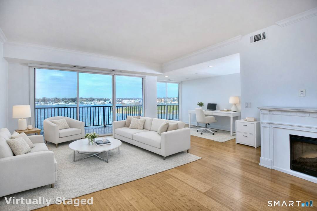 PENTHOUSE LEVEL DIRECT WATERFRONT VIEWS in one of East Norwalk's most coveted waterfront enclaves, this residence offers an exceptional frontrow vantage point over Long Island Sound and the harbor.