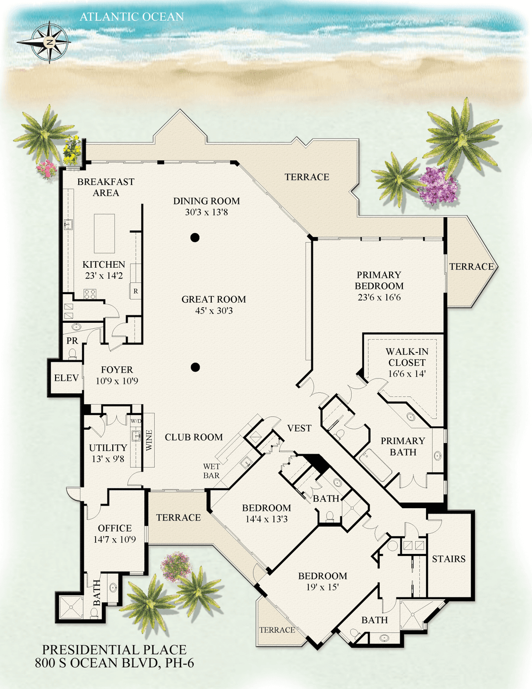 Presidential Penthouse with Ocean and Lake Boca Views Located in the exclusive Presidential Place, this fully renovated southeast corner penthouse offers unobstructed views of the Atlantic Ocean and Lake Boca ...