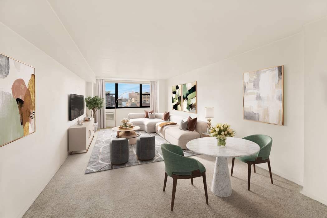 WEST VILLAGE STUDIO WITH UNSURPASSED VIEWS APARTMENT High above the West Village, this spacious studio offers a front row seat to sweeping Hudson River sunsets and the iconic skyline beyond.
