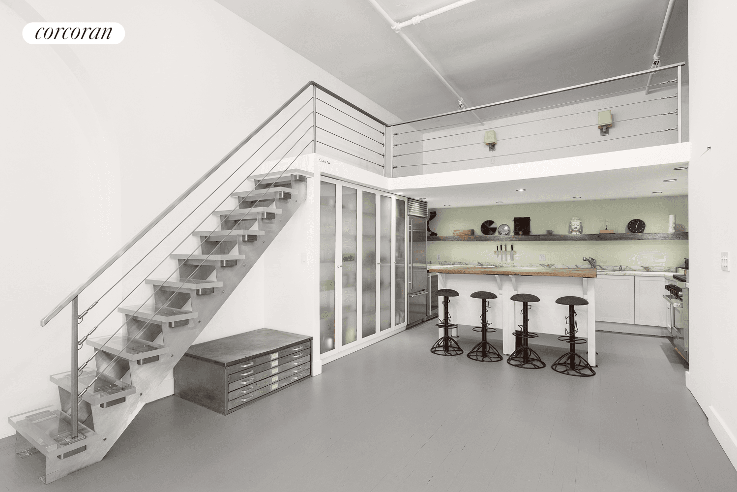 514 Broadway, also known as 66 Crosby, is a one bedroom loft currently configured as an expansive, open layout studio.