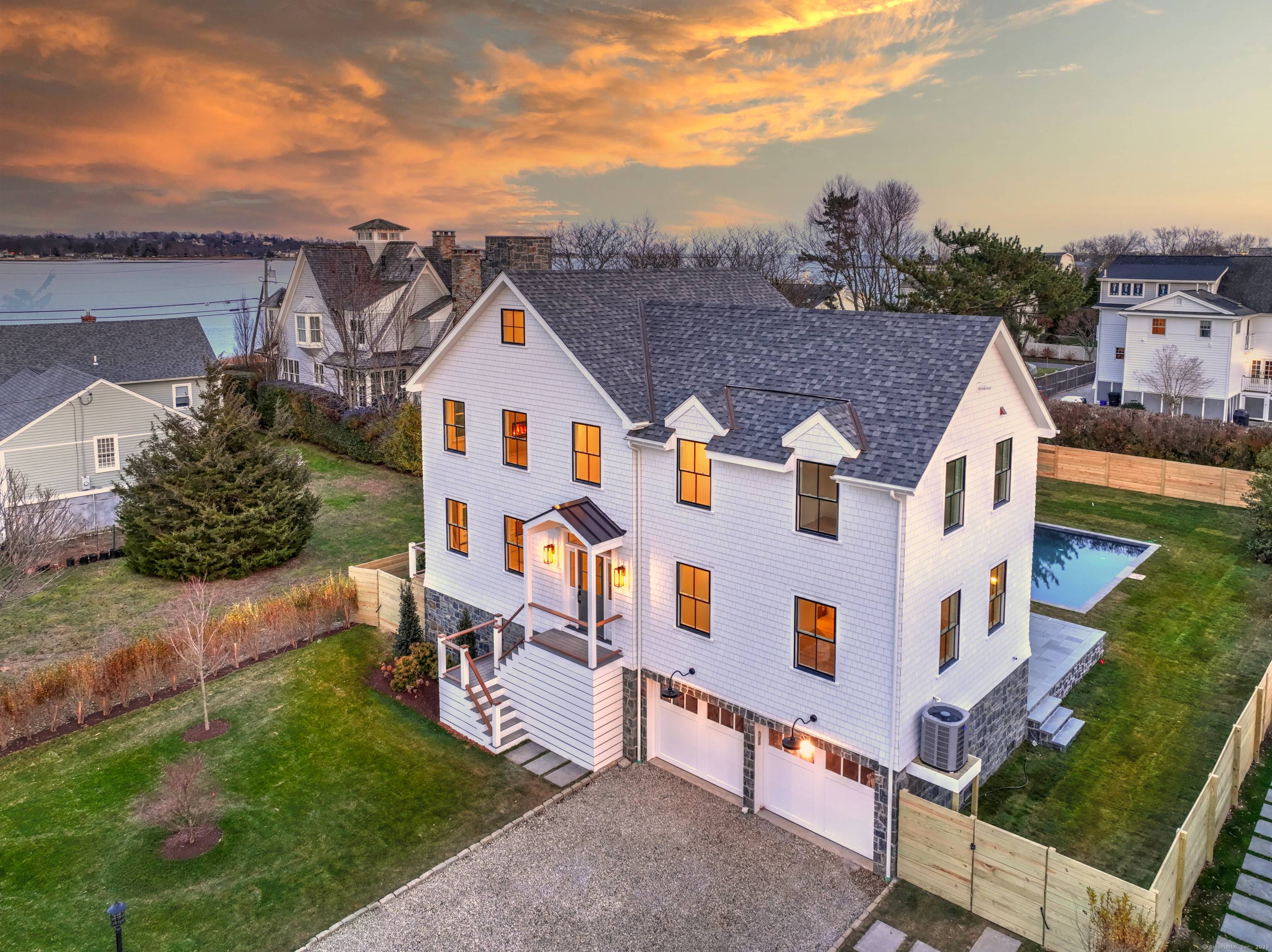 Modern coastal living on a quiet cul de sac in Westport's Saugatuck Shores.