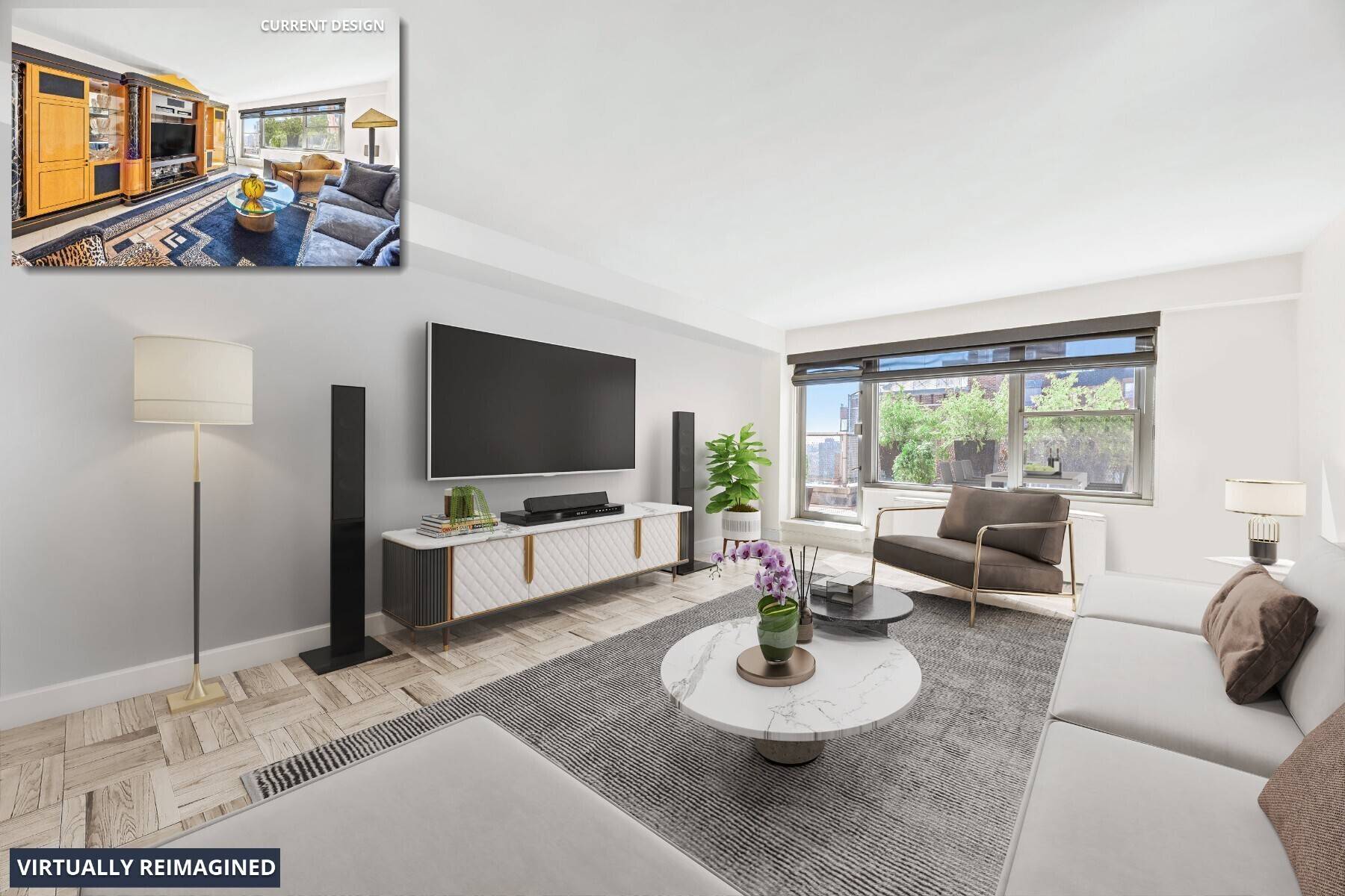 Experience classic Upper East Side allure in this elegant residence featuring a generous terrace with beautiful river views and a world of potential for personalization.