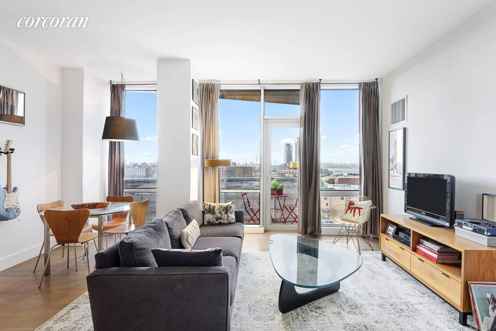 Apartment 6F at the Murano, 5 19 Borden Avenue, is a spectacular south facing one bedroom, one bath residence filled with all the expected modern features of a luxury home.