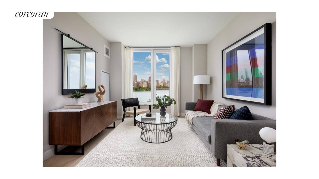 Direct West facing One Bedroom overlooking the East River and Manhattan skyline.