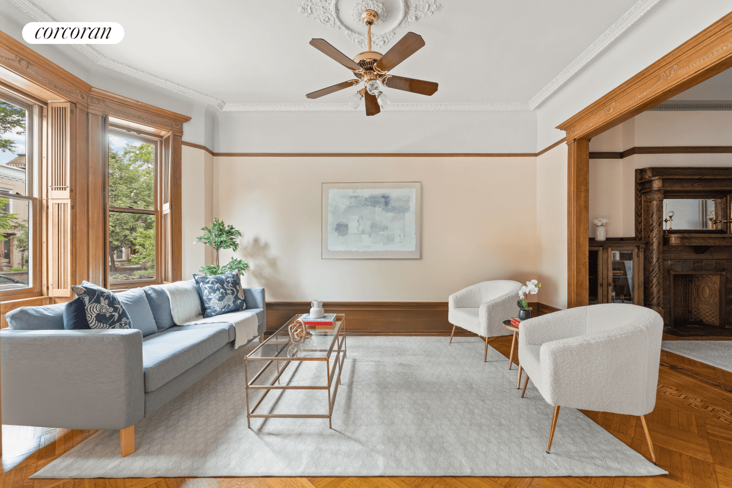 Nestled on a quiet, tree lined block in the Lefferts Manor section of vibrant Prospect Lefferts Gardens, this classic limestone blends rich original detail with tasteful modern updates.