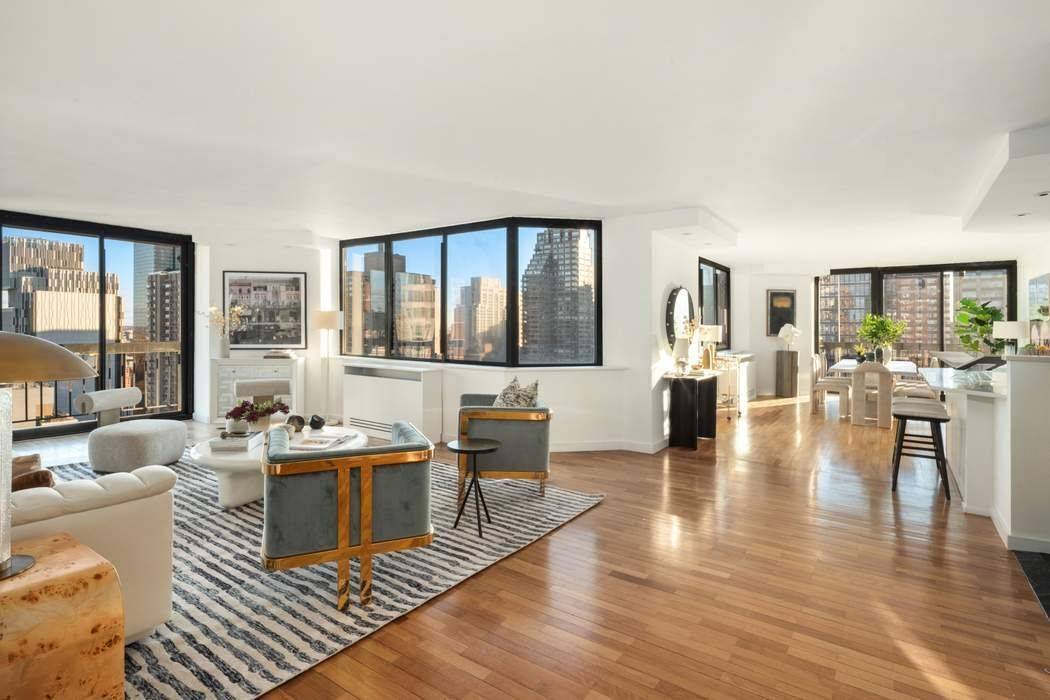 Apartment 28BC at The Saratoga is a sun drenched, triple exposure 3 bedroom, 2.