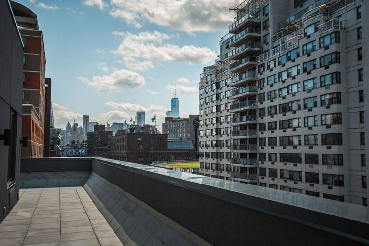 Stunning 2 bedroom, 1 bath residence featuring stainless steel appliances, in unit washer dryer, marble bathrooms, spacious closets, and a private terrace with open southfacing views.