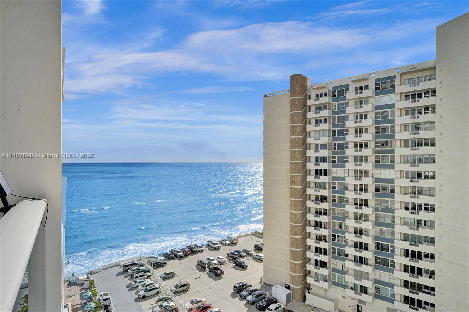 Furnished unit with a great view, hurricane proof windows and balcony doors.