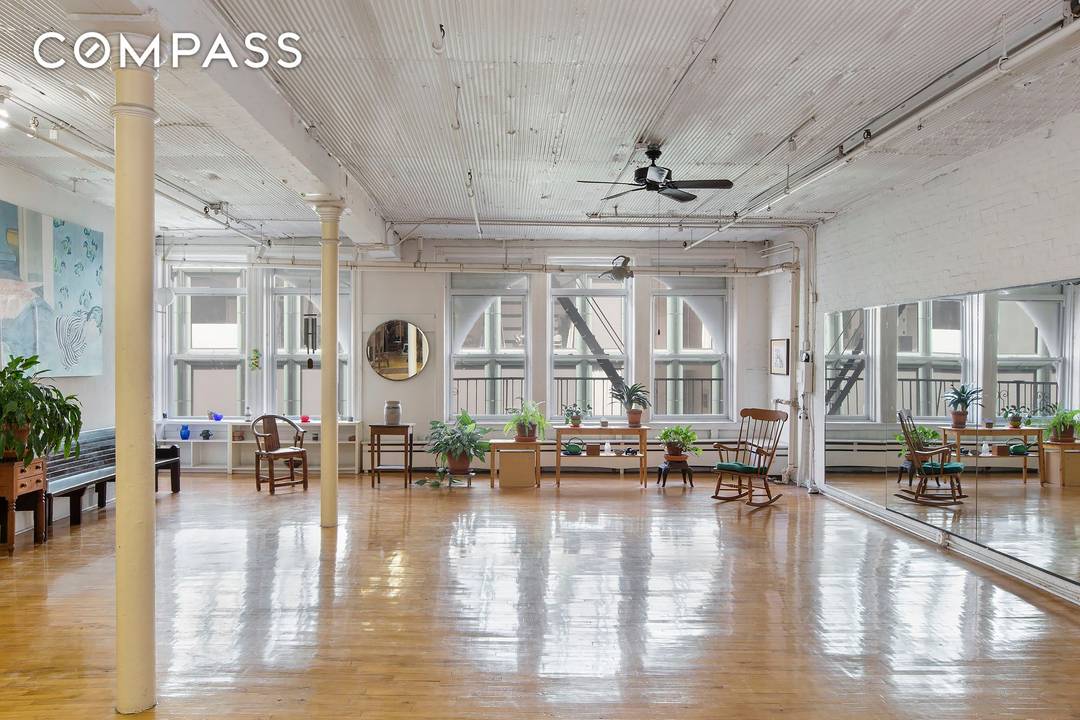 Located on Noho's most coveted blocks, this quintessential loft offers approximately 3, 200 square feet, surrounded by 15 windows graced by soaring ceilings.