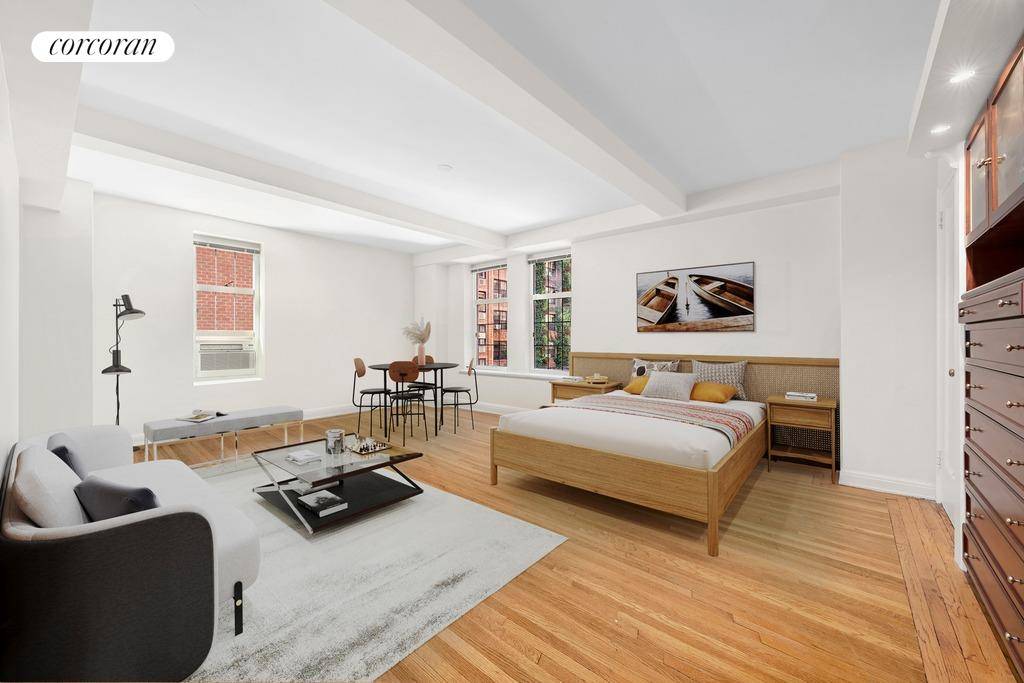 Upon entering Apartment 5A at the 410 West 24th Street building in London Terrace Towers you'll immediately notice that it's the largest regular studio floor plan offered.