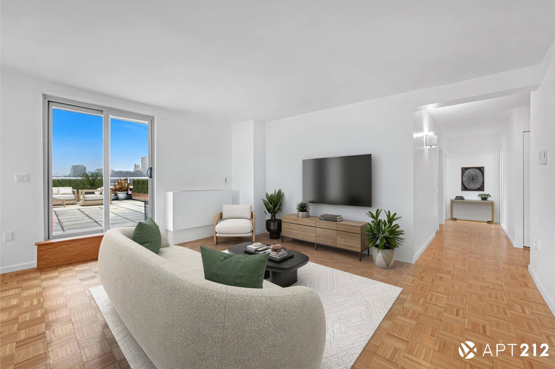 This bright and airy 3 bedroom, 2 bathroom residence offers breathtaking 180 degree city views and abundant natural light from its expansive 1, 250 square foot terrace, which wraps partially ...
