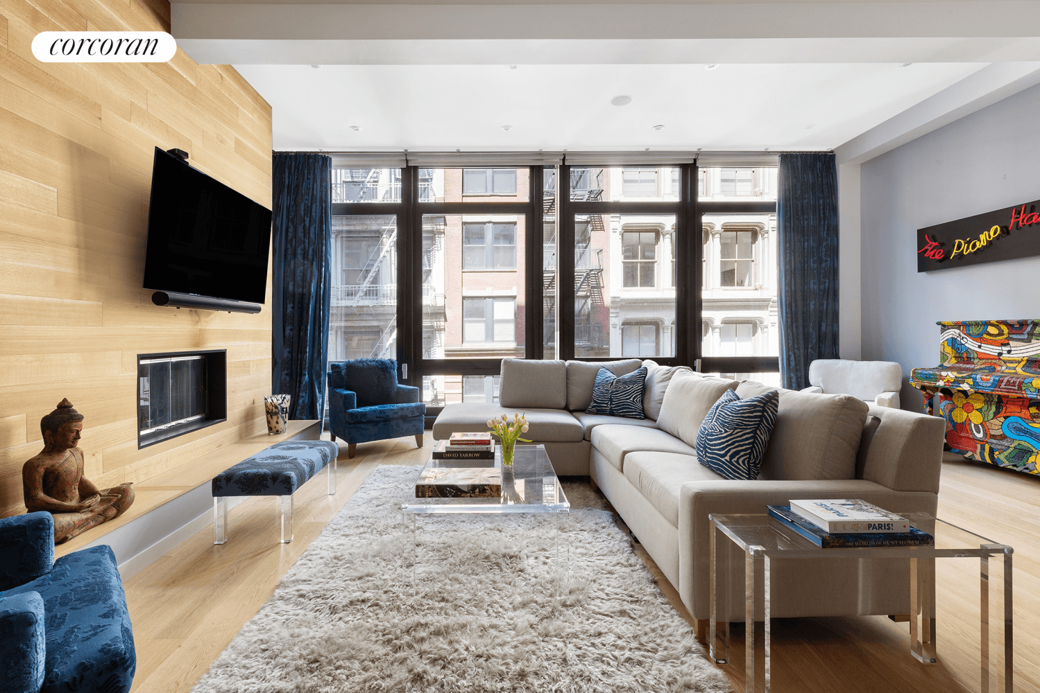 Brand new custom renovated Soho Loft showplace at 72 Mercer Street features 2, 133 square feet of living space, two bedrooms, two and a half baths, and a stunning backyard ...