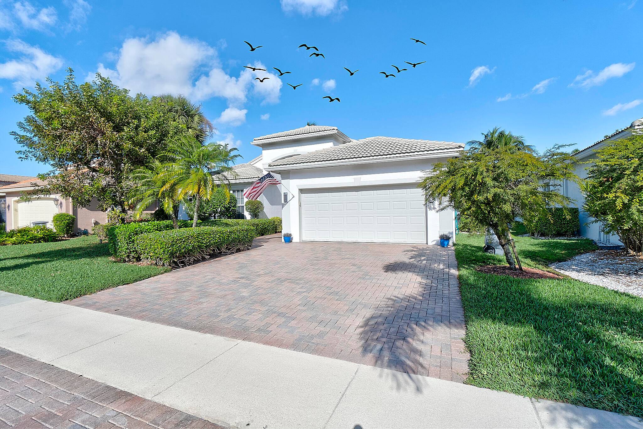Lake views welcome you in this stunning, one story home featuring two en suite bedrooms a thoughtfully designed den with a dual desk built in.