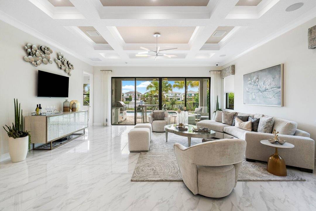 The fully furnished designer model, the Redondo at Solana Bay in Avenir, is a dream come true, embodying the best of the Florida lifestyle.