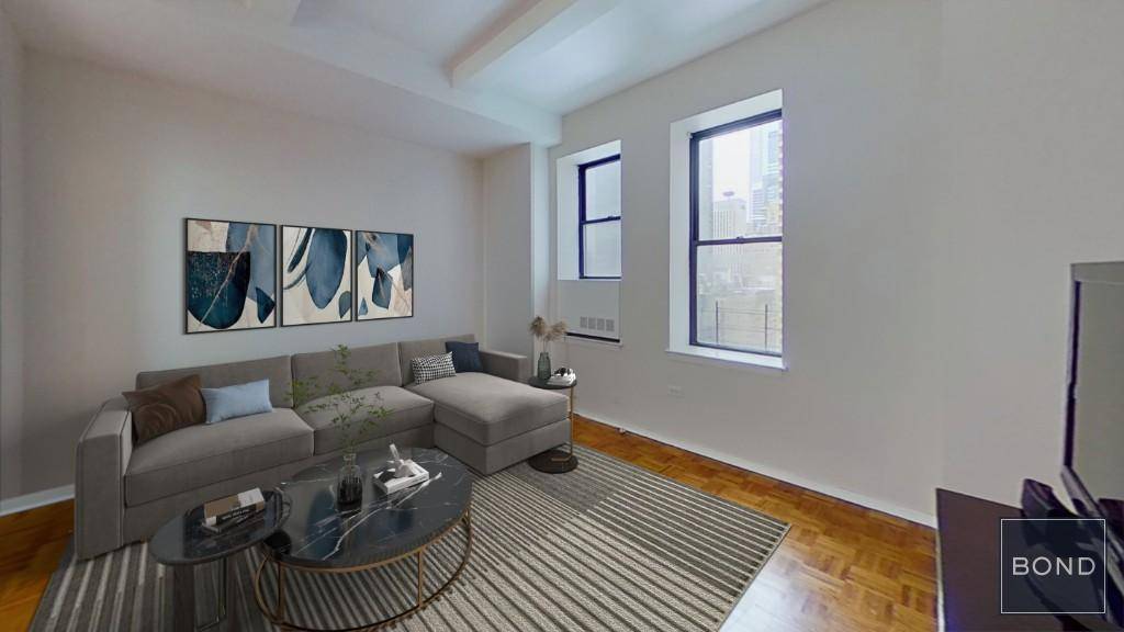 Huge corner 1 bedroom located on a high floor with plenty of windows and natural light.