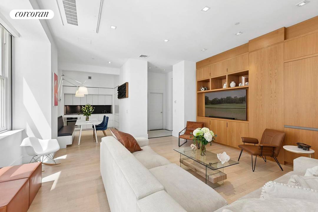 Massive volume and proportions in the Financial District's premier historic landmark condominium, 55 Wall Street.