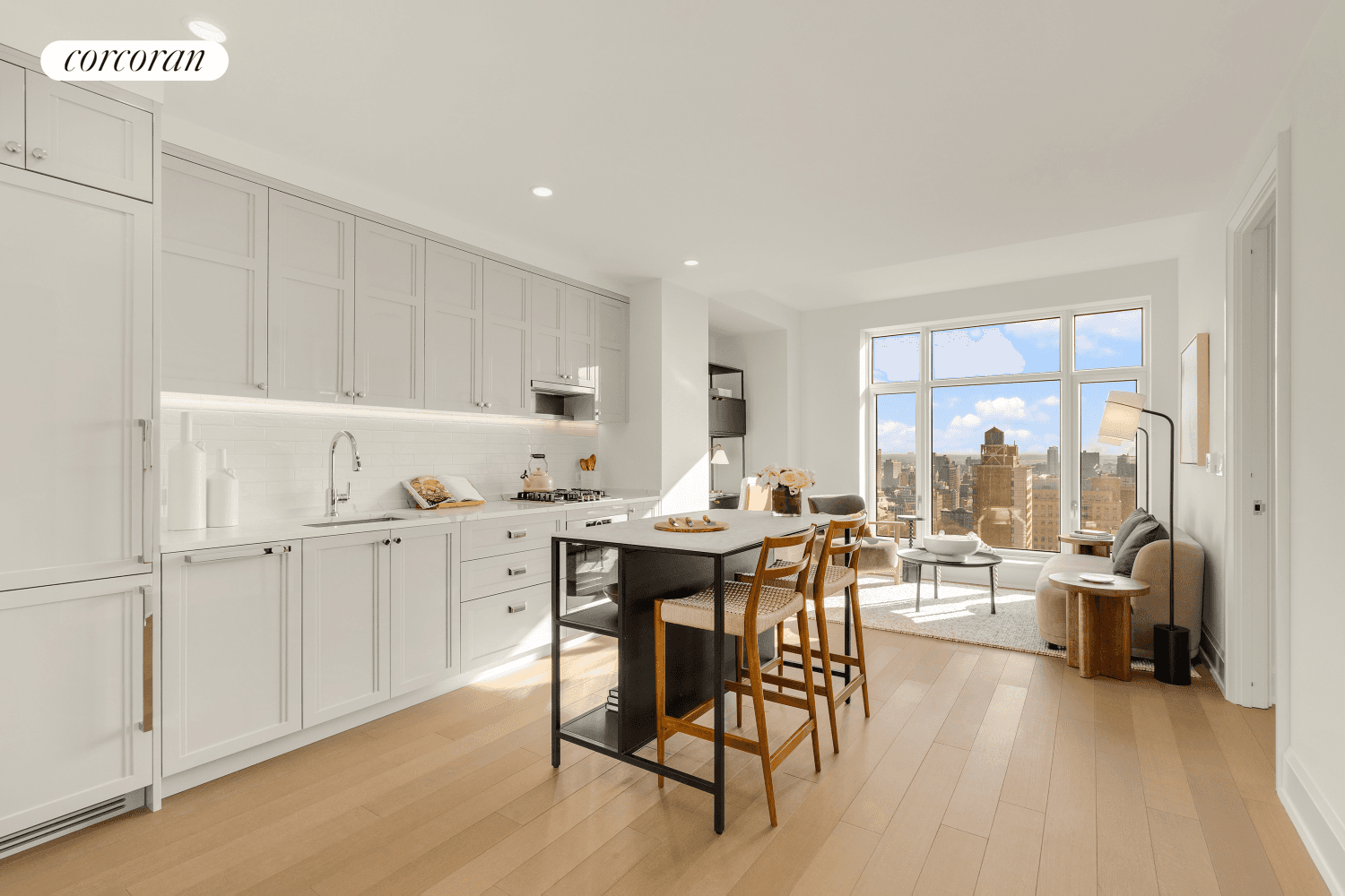 IMMEDIATE OCCUPANCY Boasting unobstructed eastern views and expansive windows, Residence 24D is a 713 square foot one bedroom home that receives plentiful light and air.