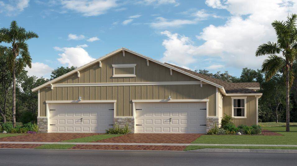 This new single story twin home is a modern take on a classic design.