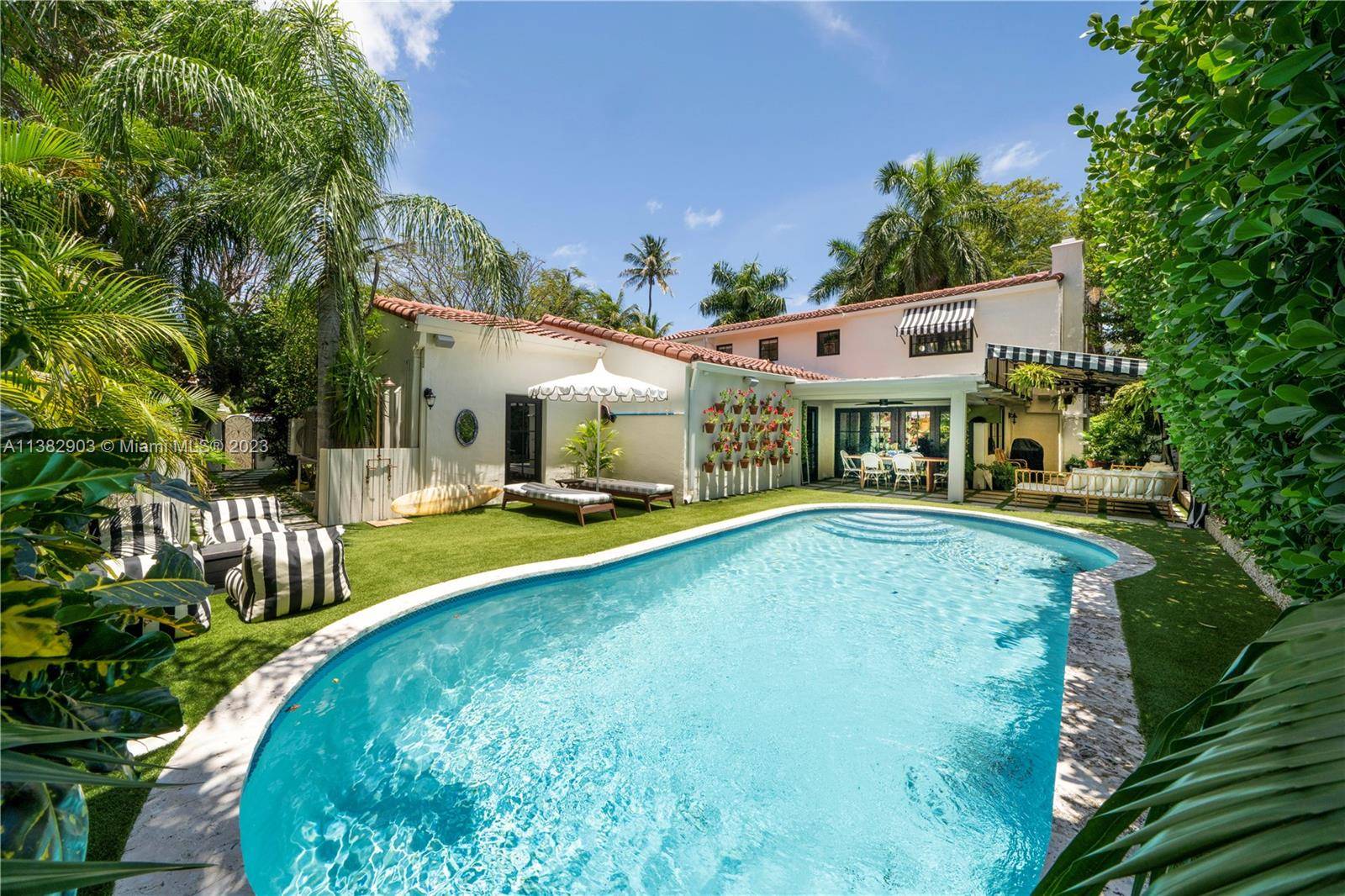 Available July 1st ! Palm Beach Regency style residence on prestigious Pine Tree Drive.
