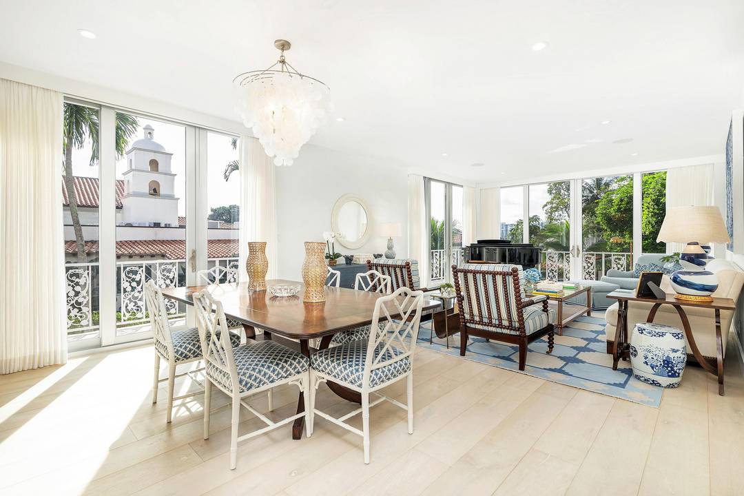 Located on renowned Worth Avenue, this beautifully updated three bedroom, three bathroom condominium offers 3, 120 total square feet of refined in town living.