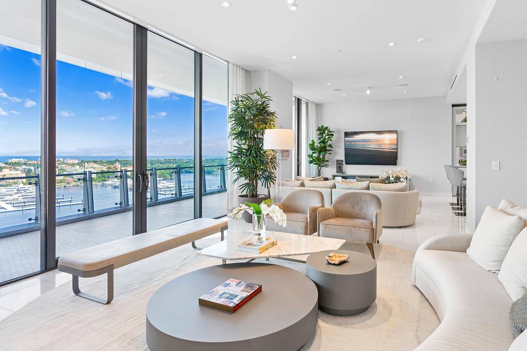 DIRECT WATERFRONT at The Bristol, showcasing breathtaking completely unobstructed direct ocean and Intracoastal views from the 14th floor through floor to ceiling 11 foot glass throughout.