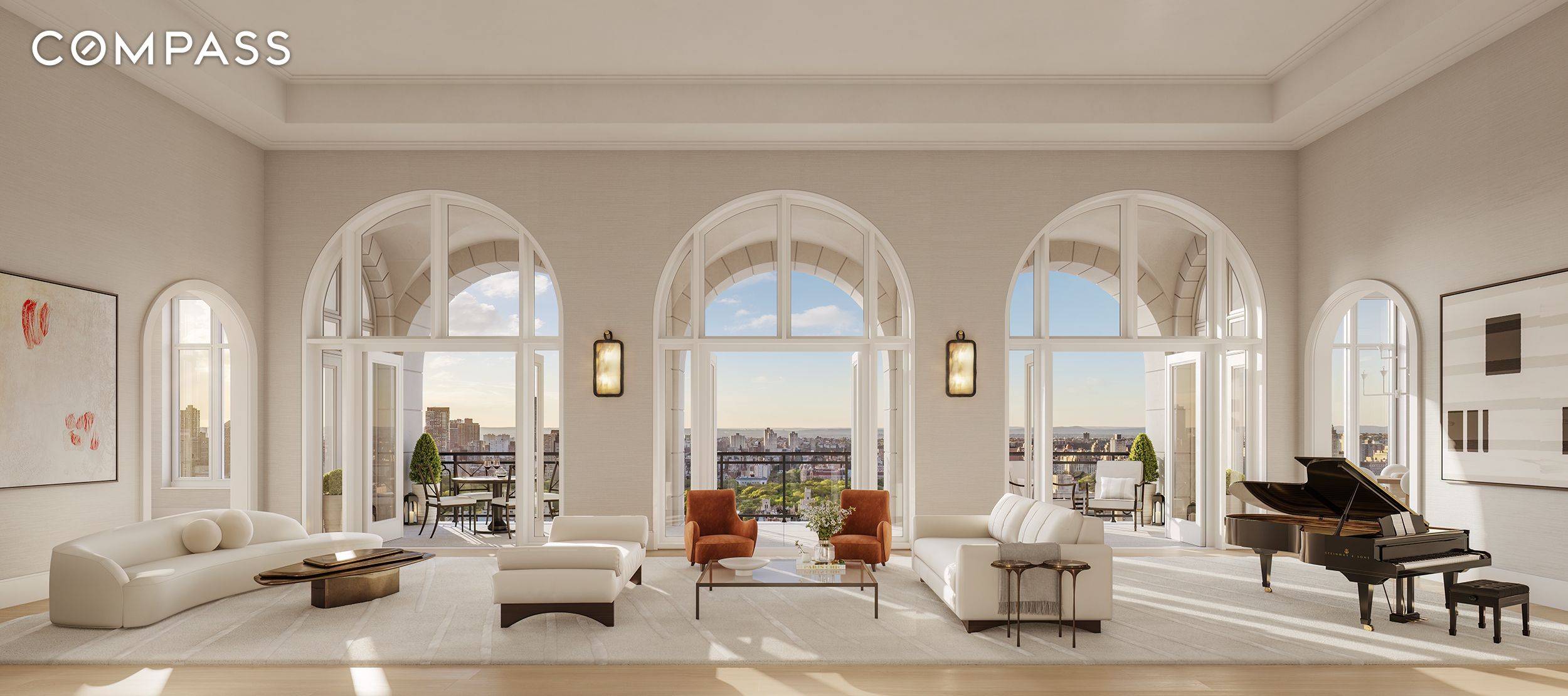 Penthouse C at 255 East 77th Street is a distinguished full floor residence with six bedrooms, two loggias, and beautifully proportioned interiors that connect seamlessly to the outdoor spaces.