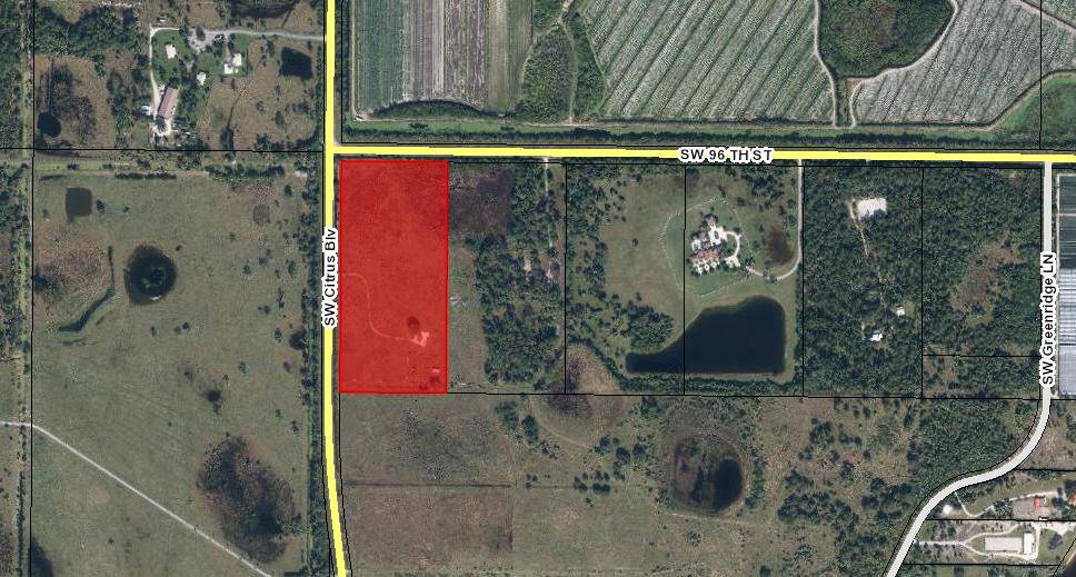 38. 5 acres at the corner of Citrus and 96th in Palm City.