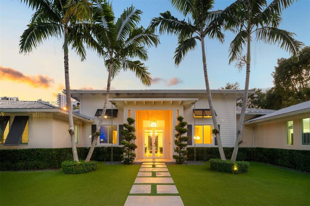 Gorgeous custom built one story estate tucked within a private gated cul de sac of just four residences in South Miami.