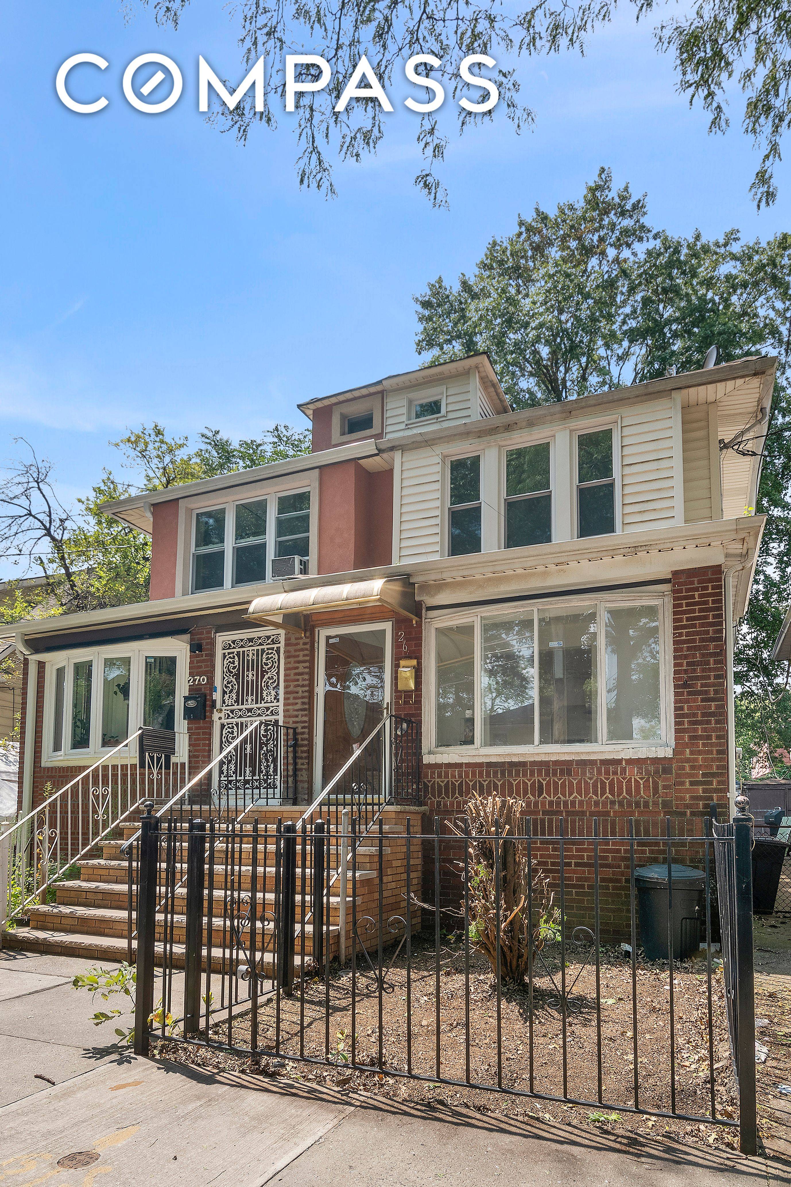 Locate in the East Flatbush section of Brooklyn is a semi detached, single family home with shared driveway.