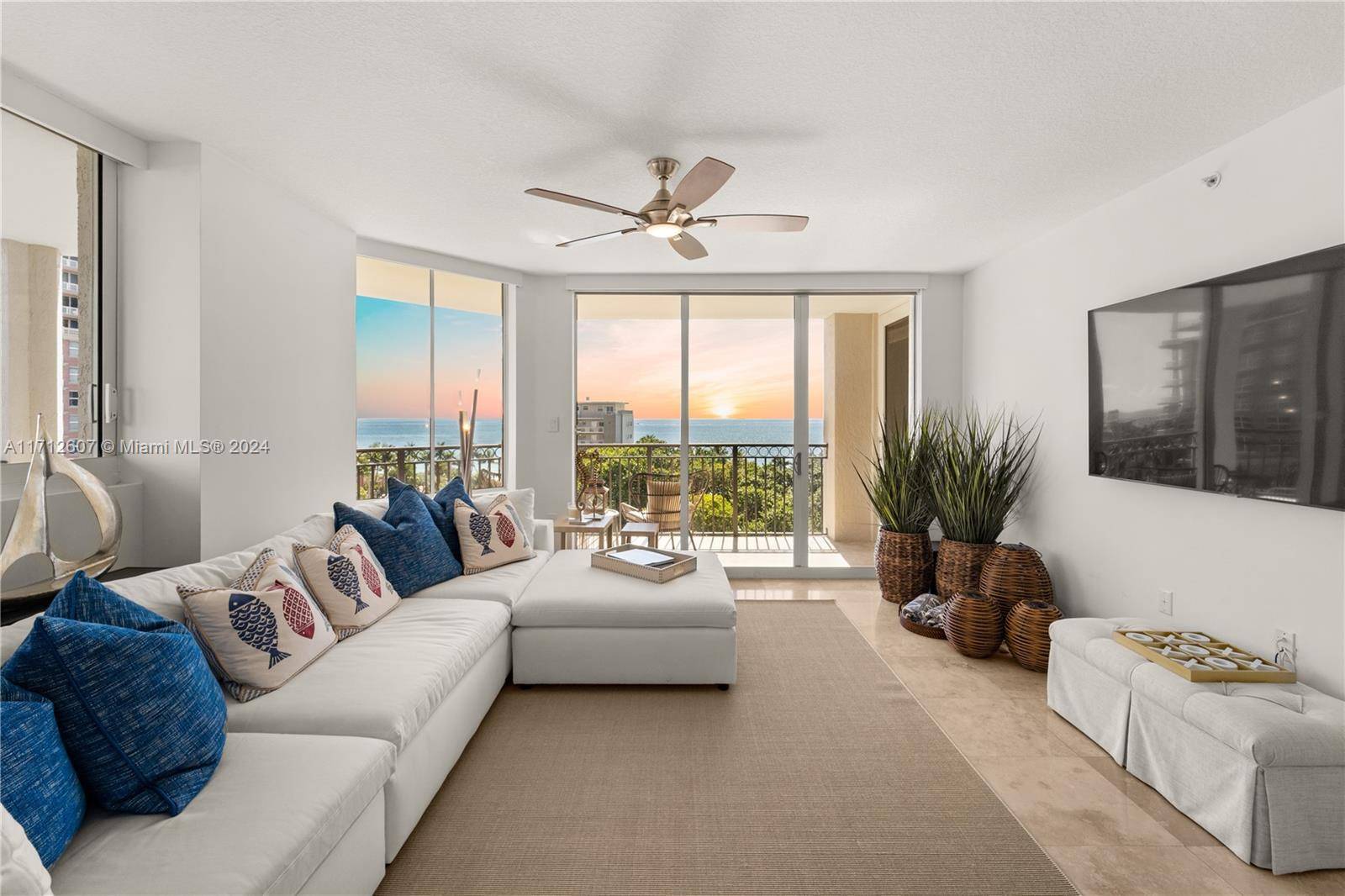 Discover the epitome of luxurious living in this stunning 3 bedroom 3 Bathroom residence with a desirable northeast exposure, boasting breathtaking ocean views.