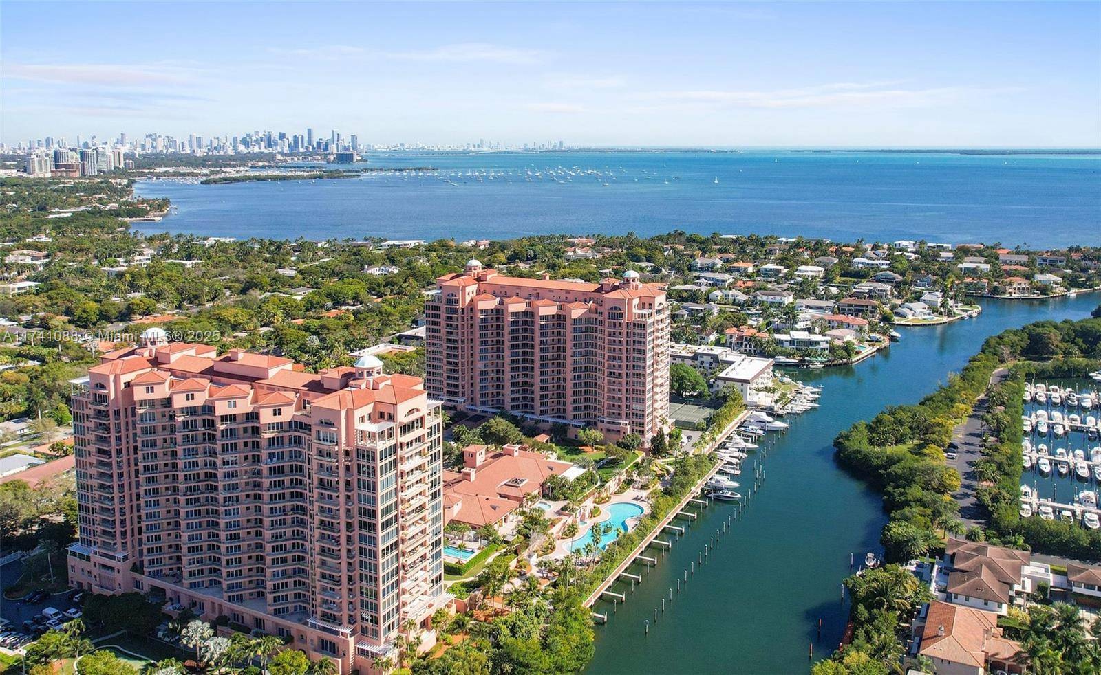 Rarely available at THE GABLES CLUB, this flawless NE corner unit has unobstructed views Biscayne Bay, Key Biscayne, Miami Beach amp ; the Miami Skyline.