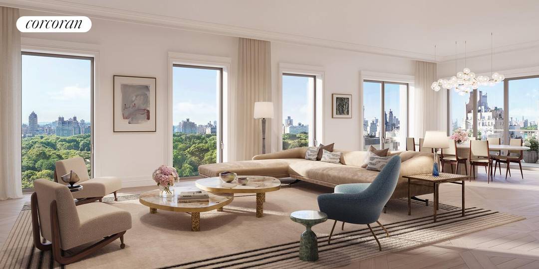 Meticulously designed by Studio Sofield to the standards of a private commission, full floor Residence 15 spans 5, 251 sq.
