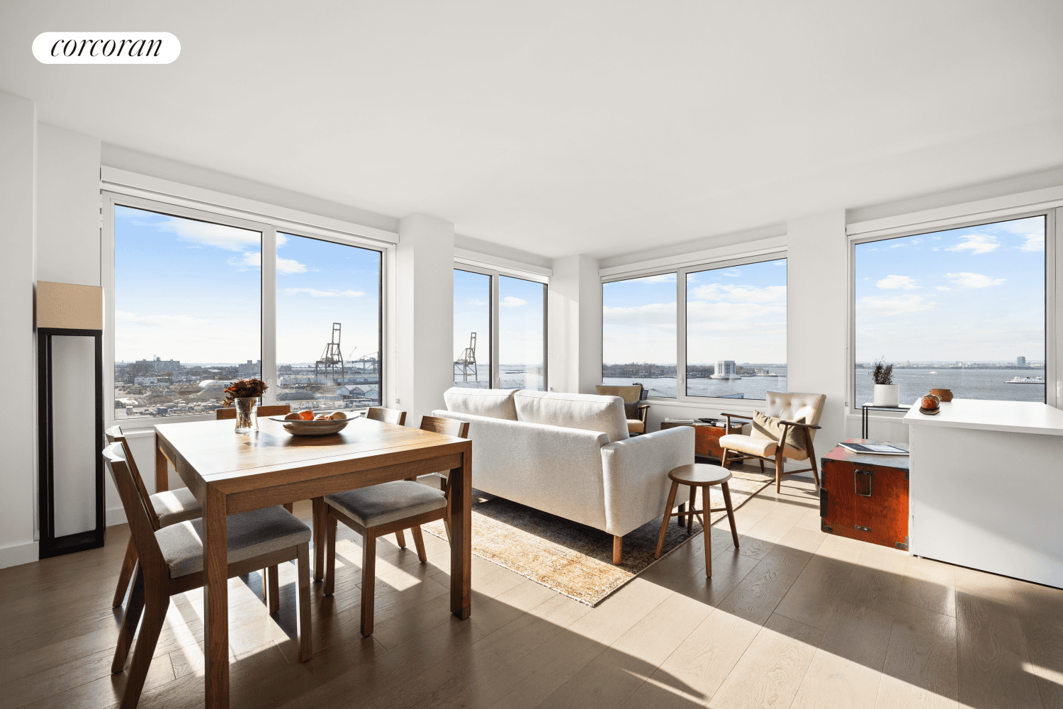 This 3 bedroom, 2 bath apartment offers a unique blend of sophisticated living and breathtaking waterfront and city views.