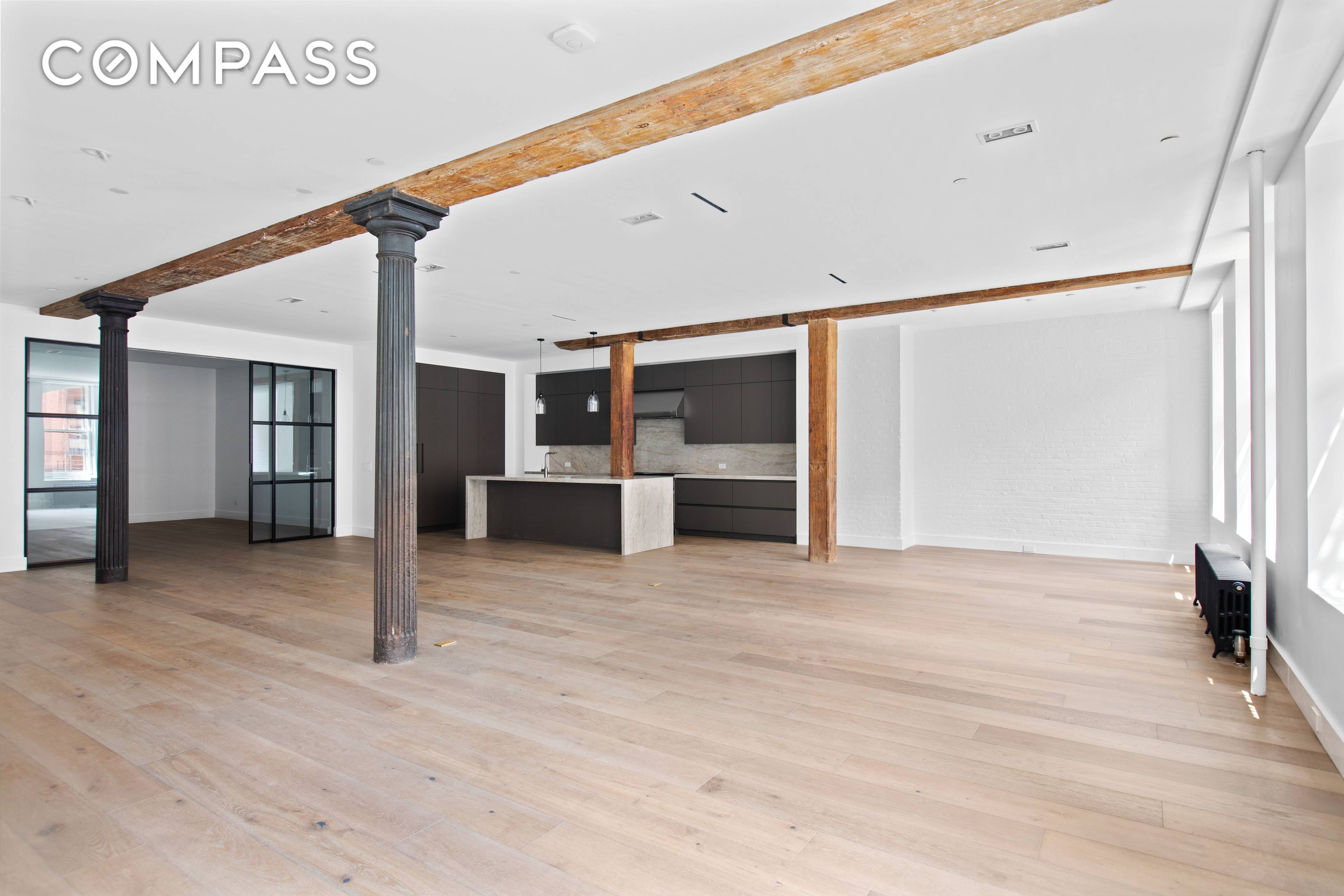 Luxury loft living is perfectly embodied in this sprawling 4, 000 sq ft loft at the boutique 186 Franklin Street in prime Tribeca.
