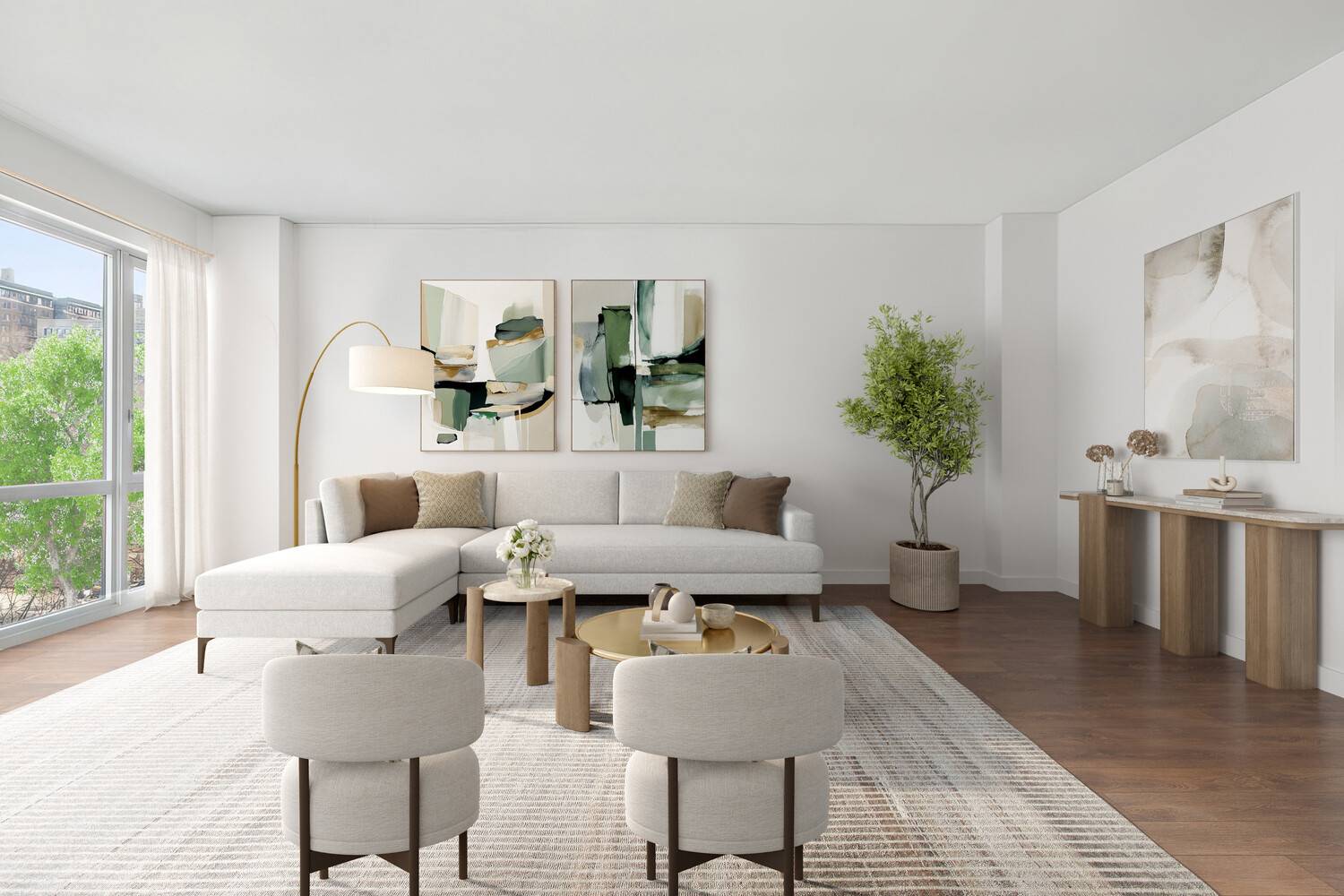 Spanning an incredible layout with stunning park views, Residence 4A at 99 Morningside Avenue is a beautifully designed three bedroom home that balances space, light, and privacy.